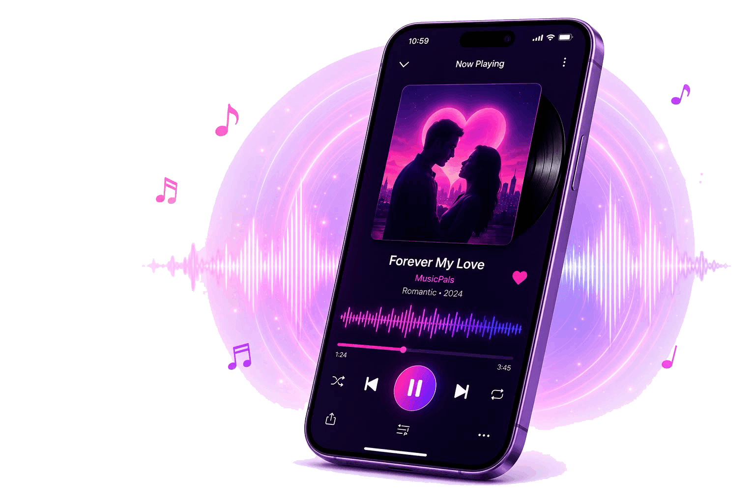 MusicPals playing a personalized 'Forever My Love' song